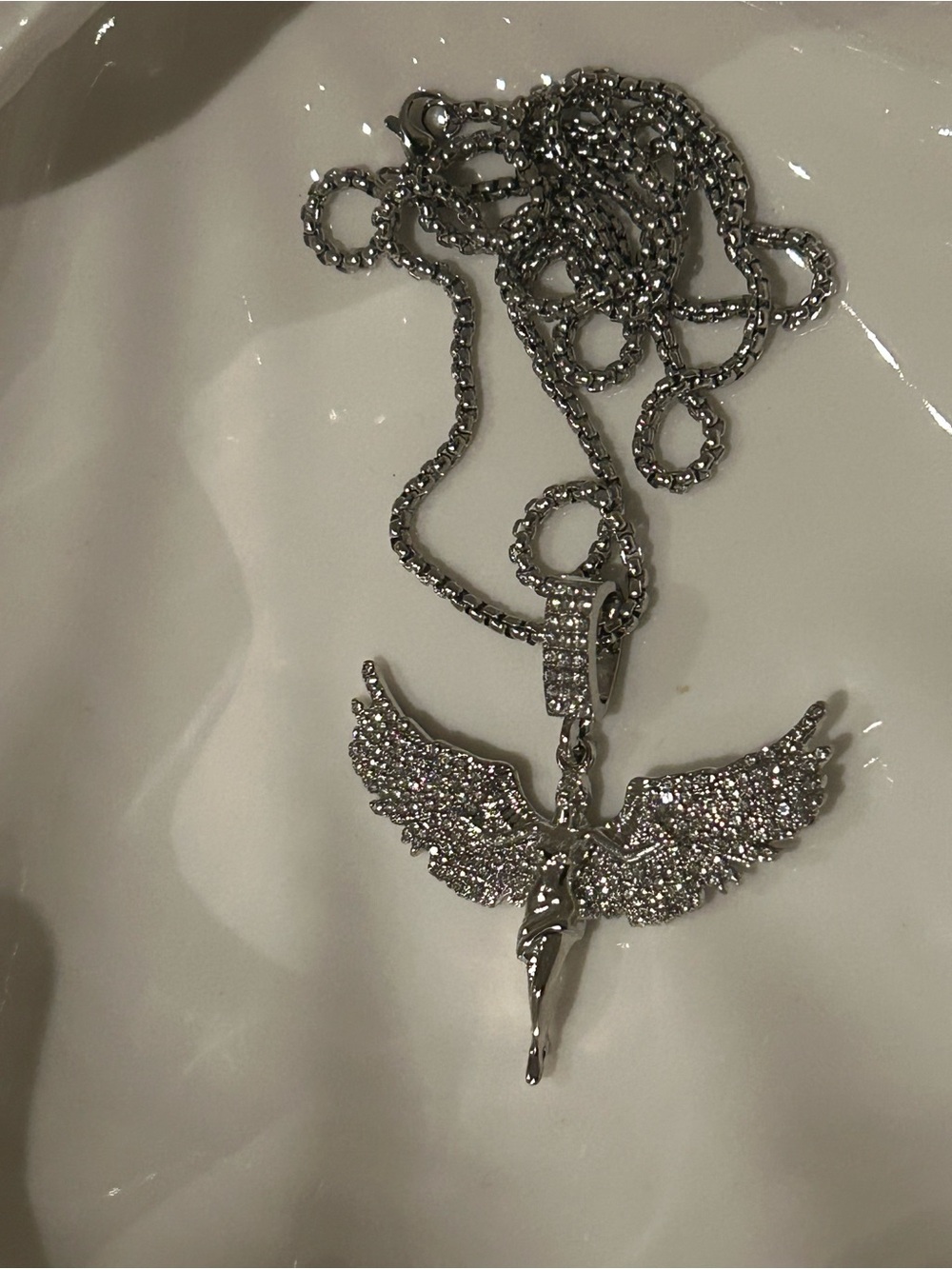 Sterling Silver Angel Wings Pendant Necklace